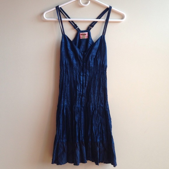 Free People Blue Floral Accordion Dress