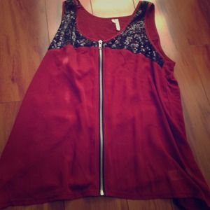 Maroon and black sequent shirt
