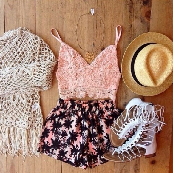 LF Tops - LF Store Blush Pink Lace Crop Top Bustier Bralette