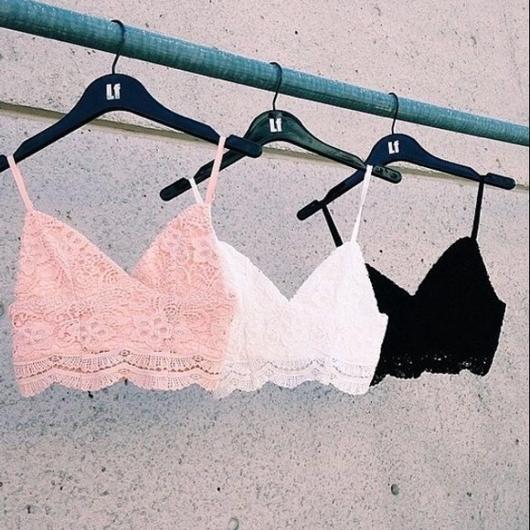 LF Store Blush Pink Lace Crop Top Bustier Bralette - Picture 2 of 3