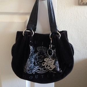 PRICE REDUCED! Juicy Couture black velour handbag