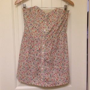 Floral strapless dress/romper!