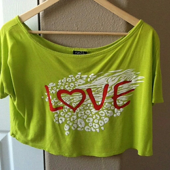 Rue 21 Lime green crop top
