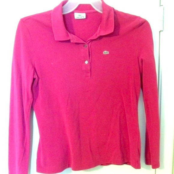 Lacoste pink polo