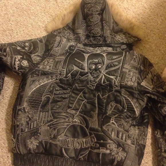 Scare face leather jacket - Picture 3 of 4