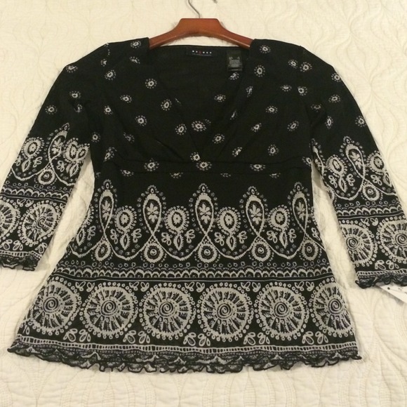 Black and white blouse