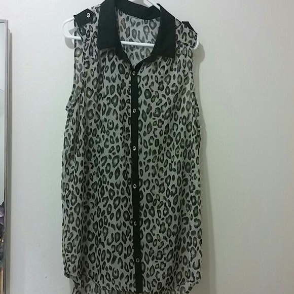 💥SALE 💥Leopard highlow chiffon