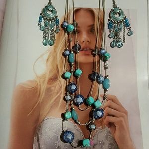 Beautiful Turquoise/Blue Neckace w/Earrings