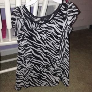 Amy Byer zebra striped blouse