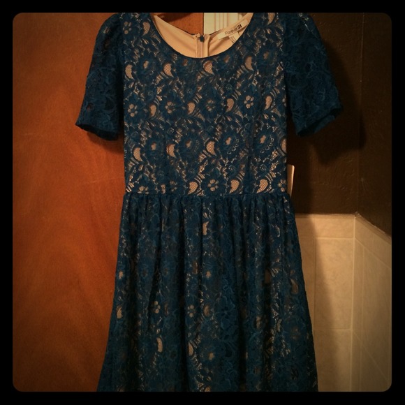 Blue Forever 21 Lace Dress