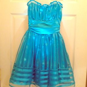 Bright blue cocktail dress