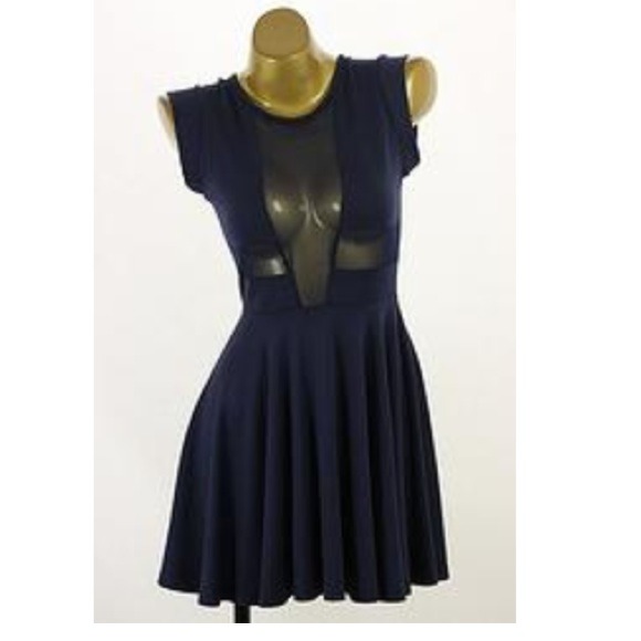 Navy Sheer Dress