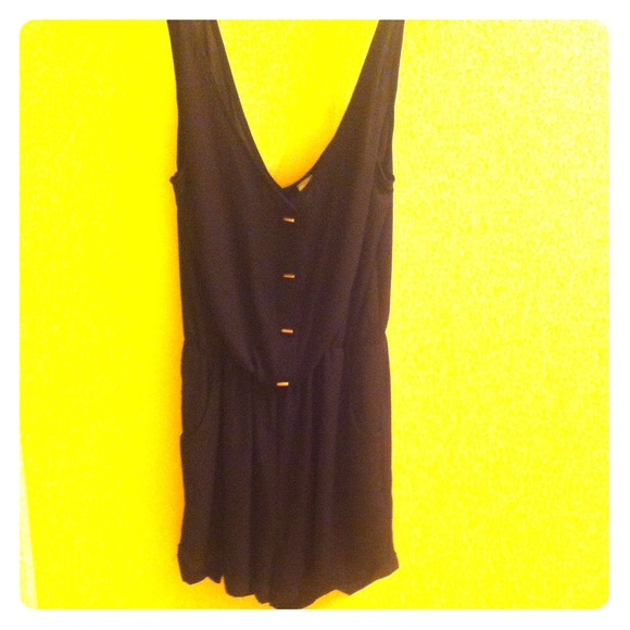 Black romper with gold buttons - Picture 1 of 3