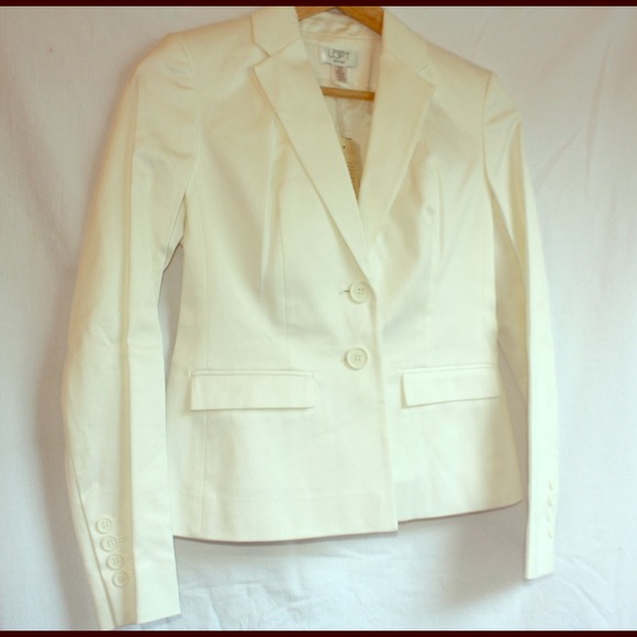 Loft Petite white blazer