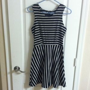 Black an white striped dress