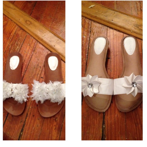 White flip flops