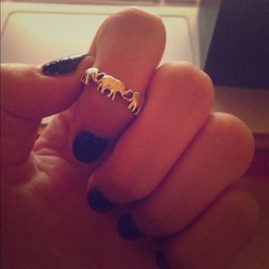 Silver elephant ring