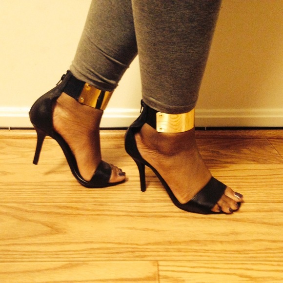 Jeffrey Campbell Inaba gold plated heels