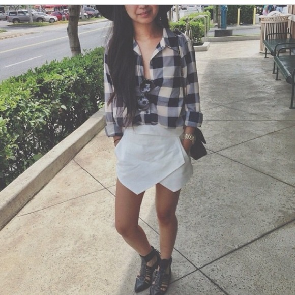 button up plaid l/s shirt