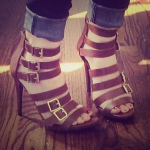 Strappy heels! Very trendy!!