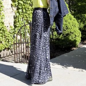 Express Leopard Maxi Skirt sz S