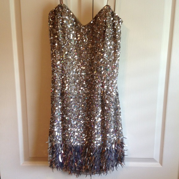 Strapless sequin mini dress!