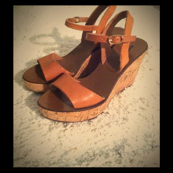 Cork wedge sandal