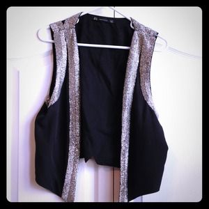 Black sequinned vest