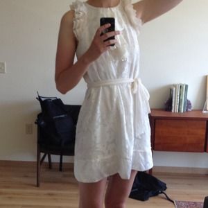 White ruffled BCBG dress
