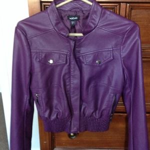 bebe Purple Leather Jacket