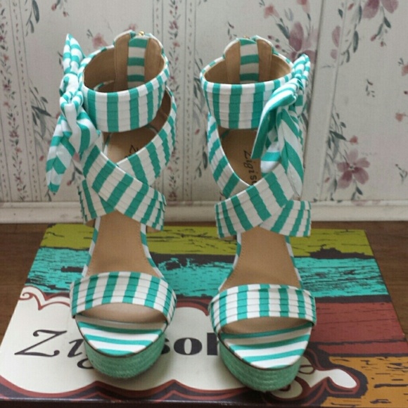 Mint Green & White Stilettos