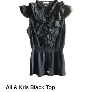 Perfect work to night black ruffle top