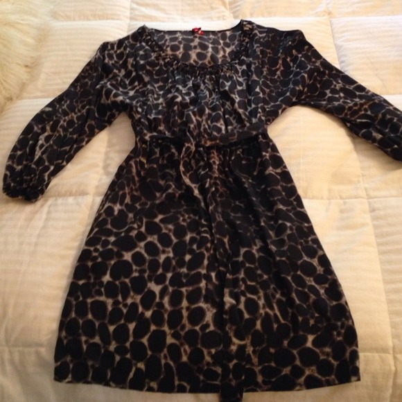 🔥Animal print belted dress with side pockets🔥