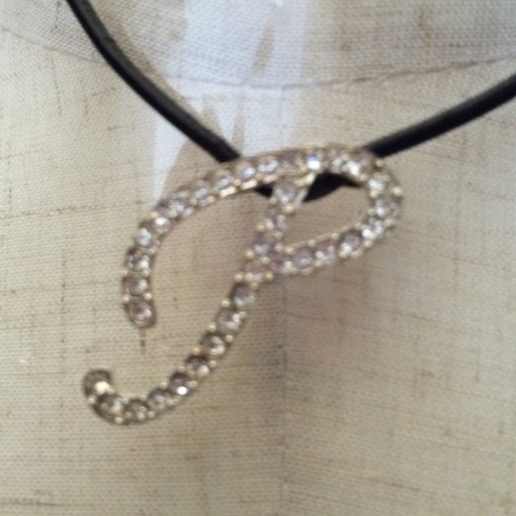 Initial " P " Rhinestone Necklace! - Picture 2 of 2