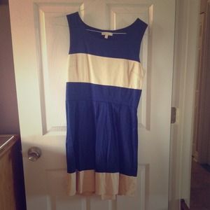 Navy and cream dress