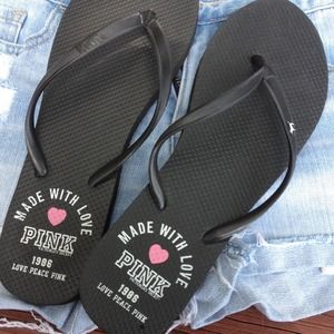 Victoria's Secret Pink flip flops size 8 RESERVED