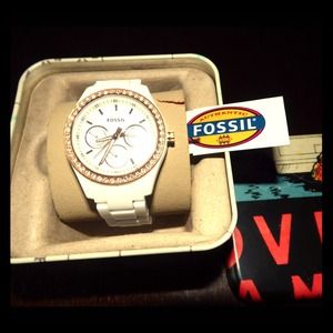 Authentic Women Fossil Stella watch (Resin Strap)