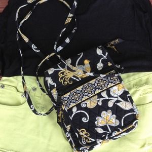 Vera Bradley cross body bag yellow bird print