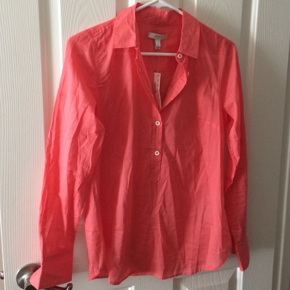 Coral J.Crew dress blouse NWT