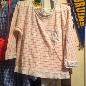 Cream colored striped roxy shirt