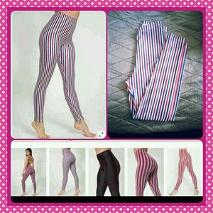 American apparel Stripe high-waisted nylon legging
