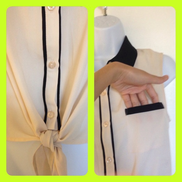 Cream-Sheer top - Picture 3 of 4