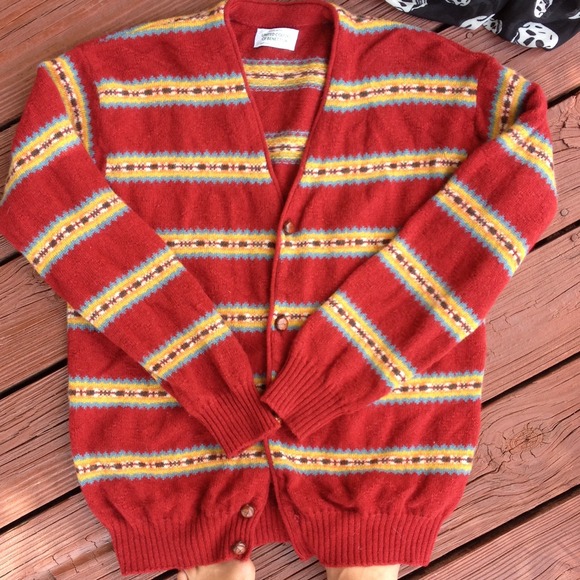 Vintage Colors of Benetton Tribal wool cardigan
