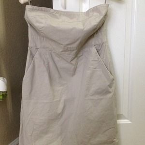 NY & Company strapless khaki dress
