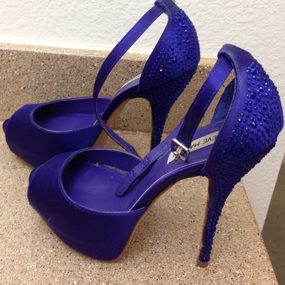 royal purple rhinestone heels