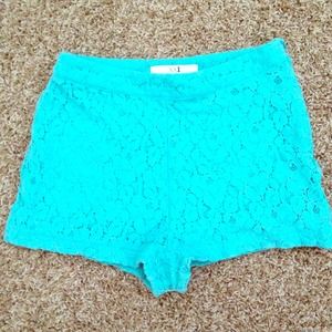 High waisted Floral Mint-Aqua Shorts🌼