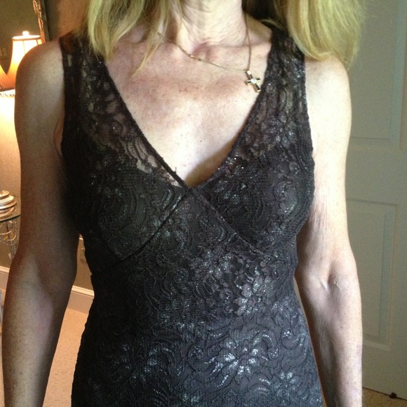BCBGMAXAZRIA brown lace dress. - Picture 3 of 3