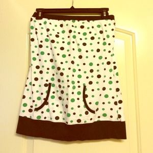 Polka Dot Tube Top with Navy Trim