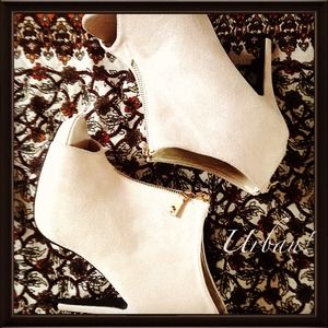 Nude Suede Booties!