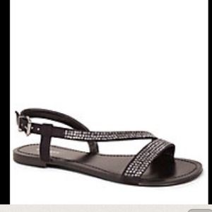 express cross strap sandals black